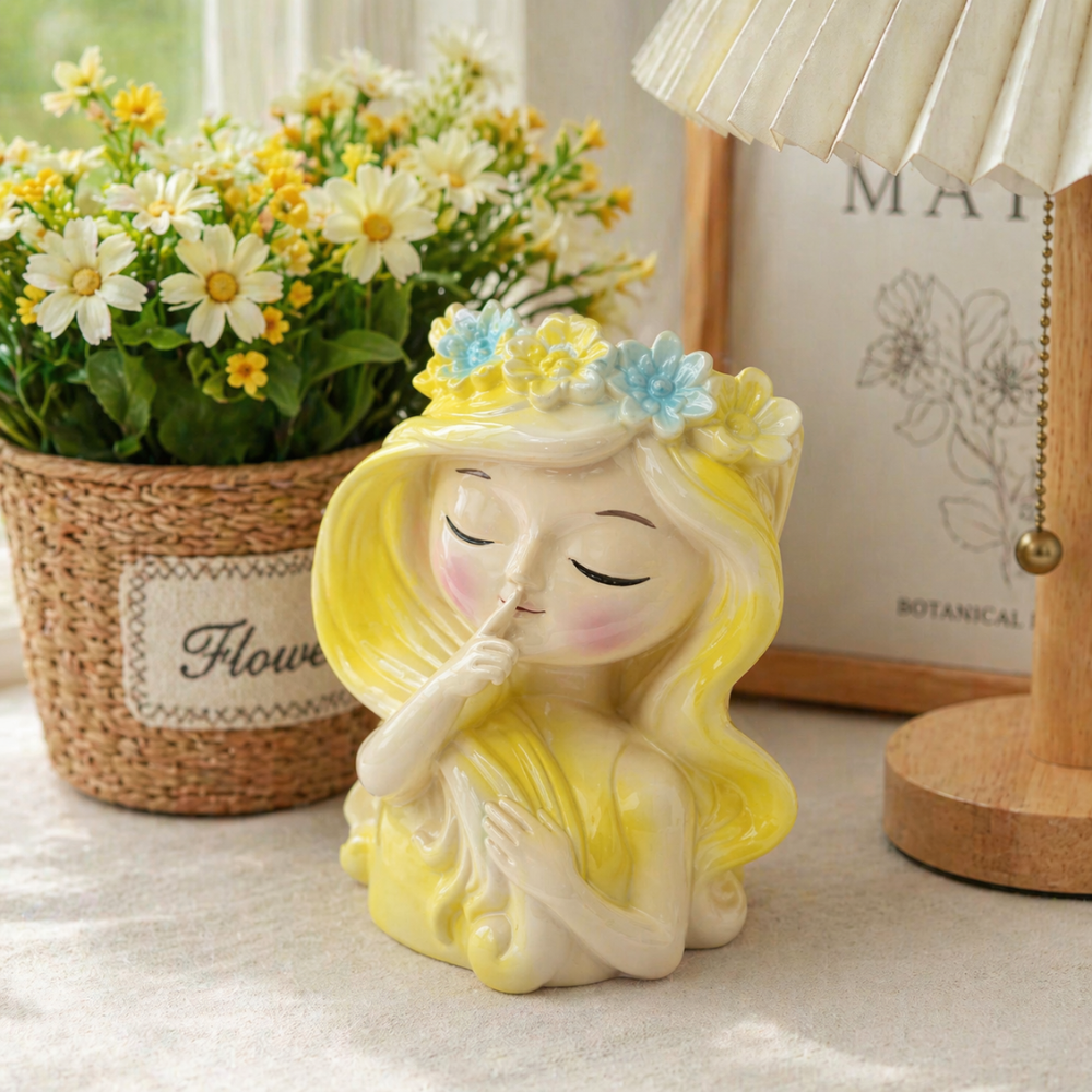 Creative Girl Sleeping Pose Figurine For Succulent And Tool Storage