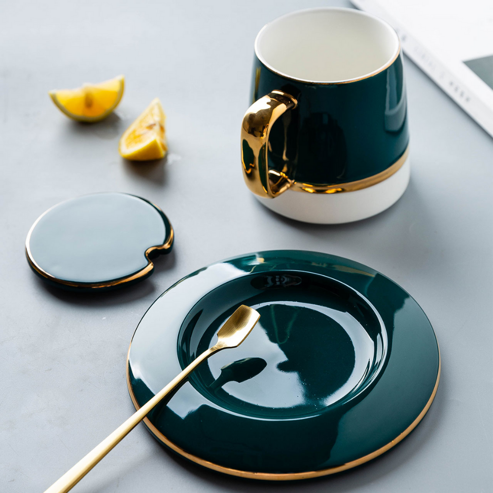 European Classic Coffee Cup And Saucer with Handle - Grafton Collection