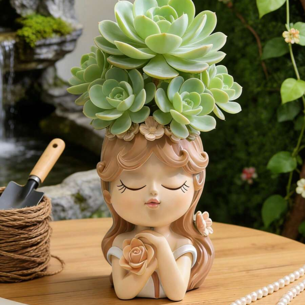 Cartoon Character Shaped Abs Plant Pot For Indoor Succulents And Cacti Display