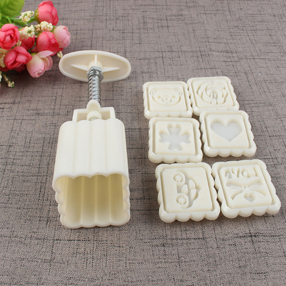 Pure Square Moon Cake Mold 6 Patterns - Grafton Collection