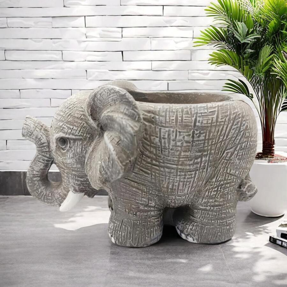 Elephant Resin Animal Shaped Planter For Cactus And Succulent Plants