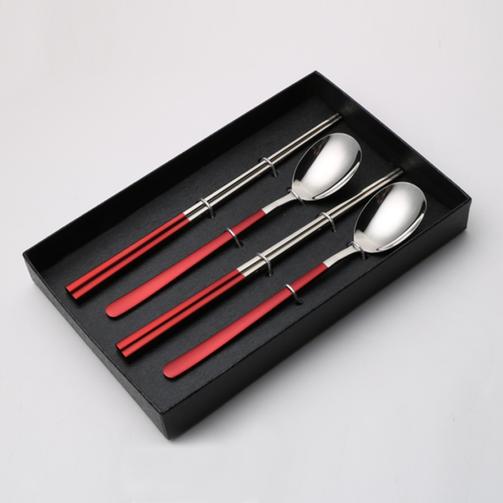 Elegant Spoon & Chopstick Wedding Flatware Set - Grafton Collection