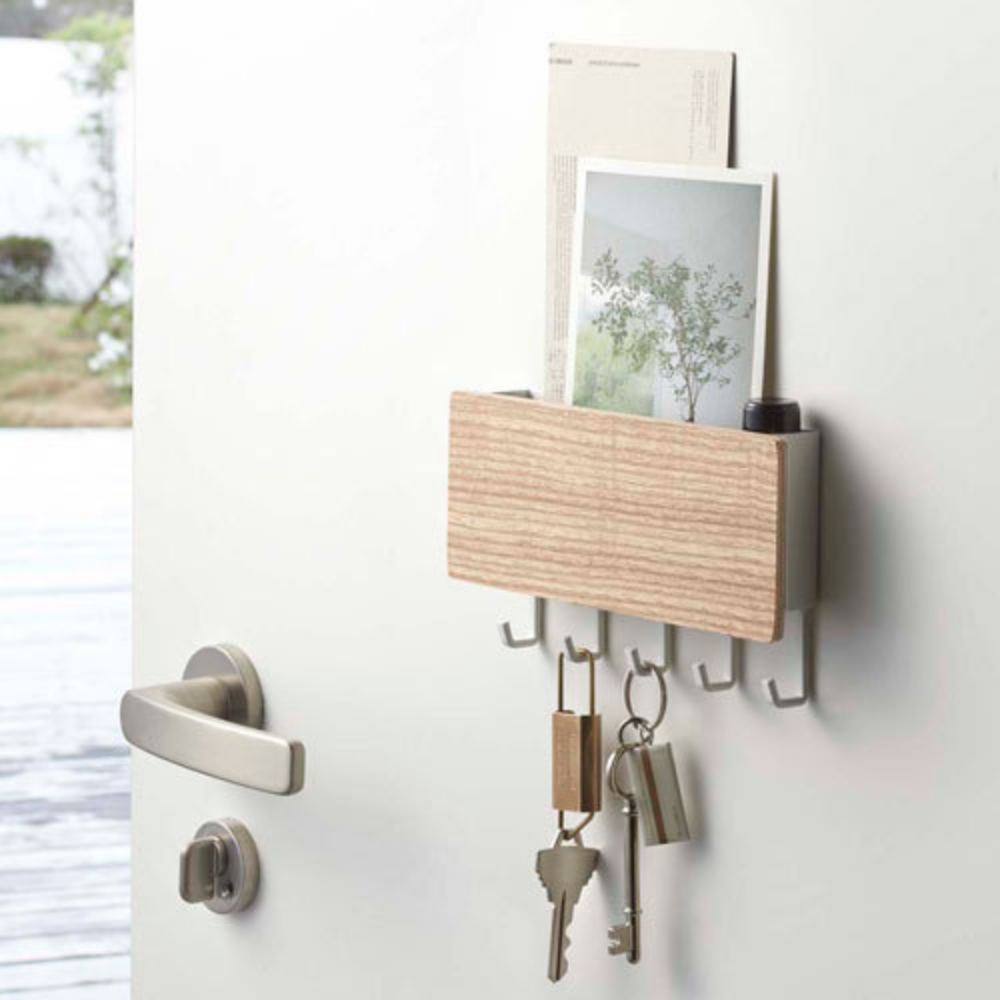 Japanese Style Wooden Hanging Key & Accessories Storage Rack - Grafton Collection
