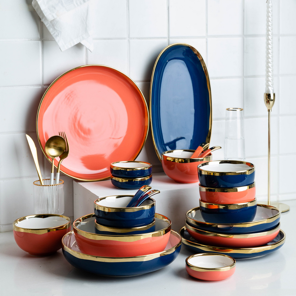 50 Piece Ceramic Dinnerware Set - Grafton Collection