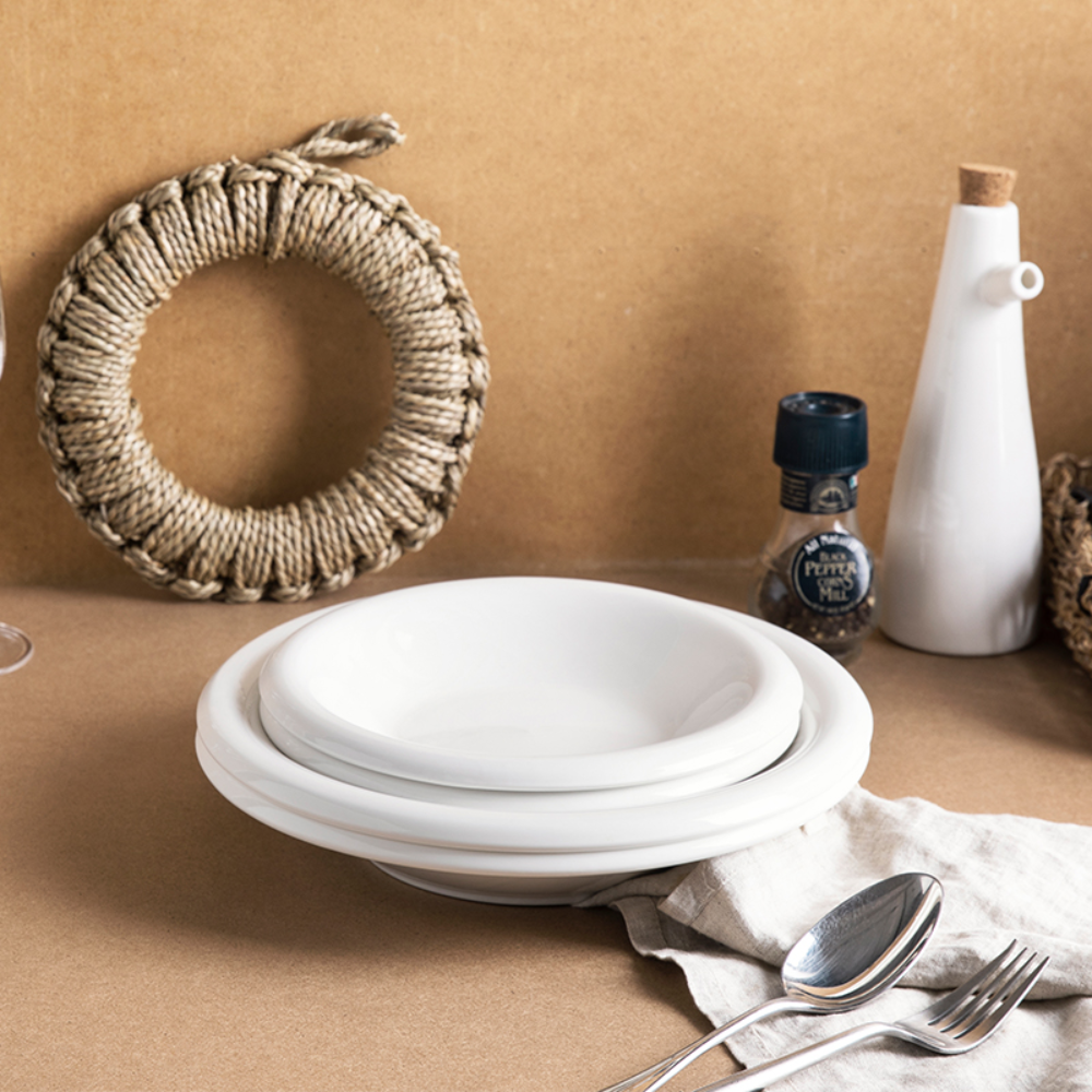 White Porcelain Plates - Grafton Collection