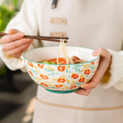 Japanese Style Flower Soup Noodle Bowl - Grafton Collection
