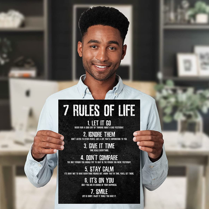 7 Rules of Life Motivational Poster - Grafton Collection