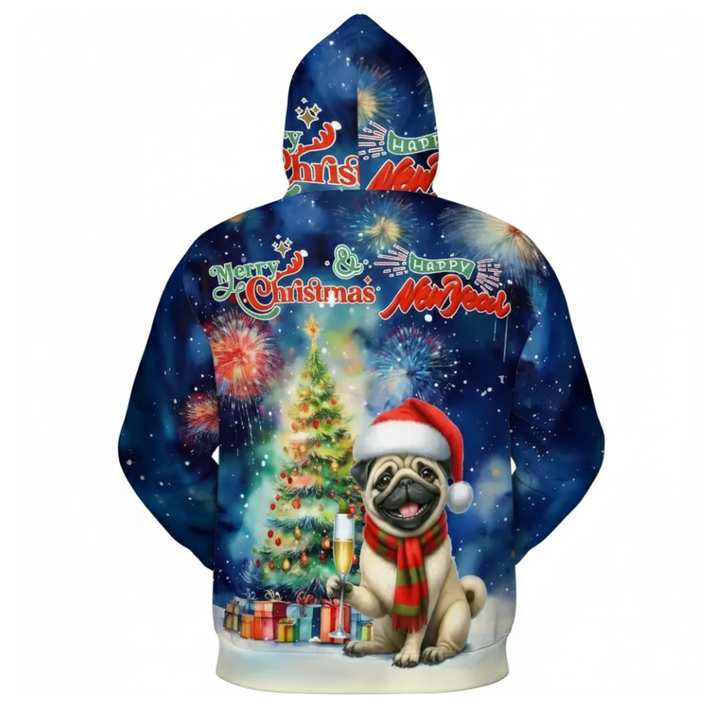 Christmas Santa Dog Holiday Hoodie