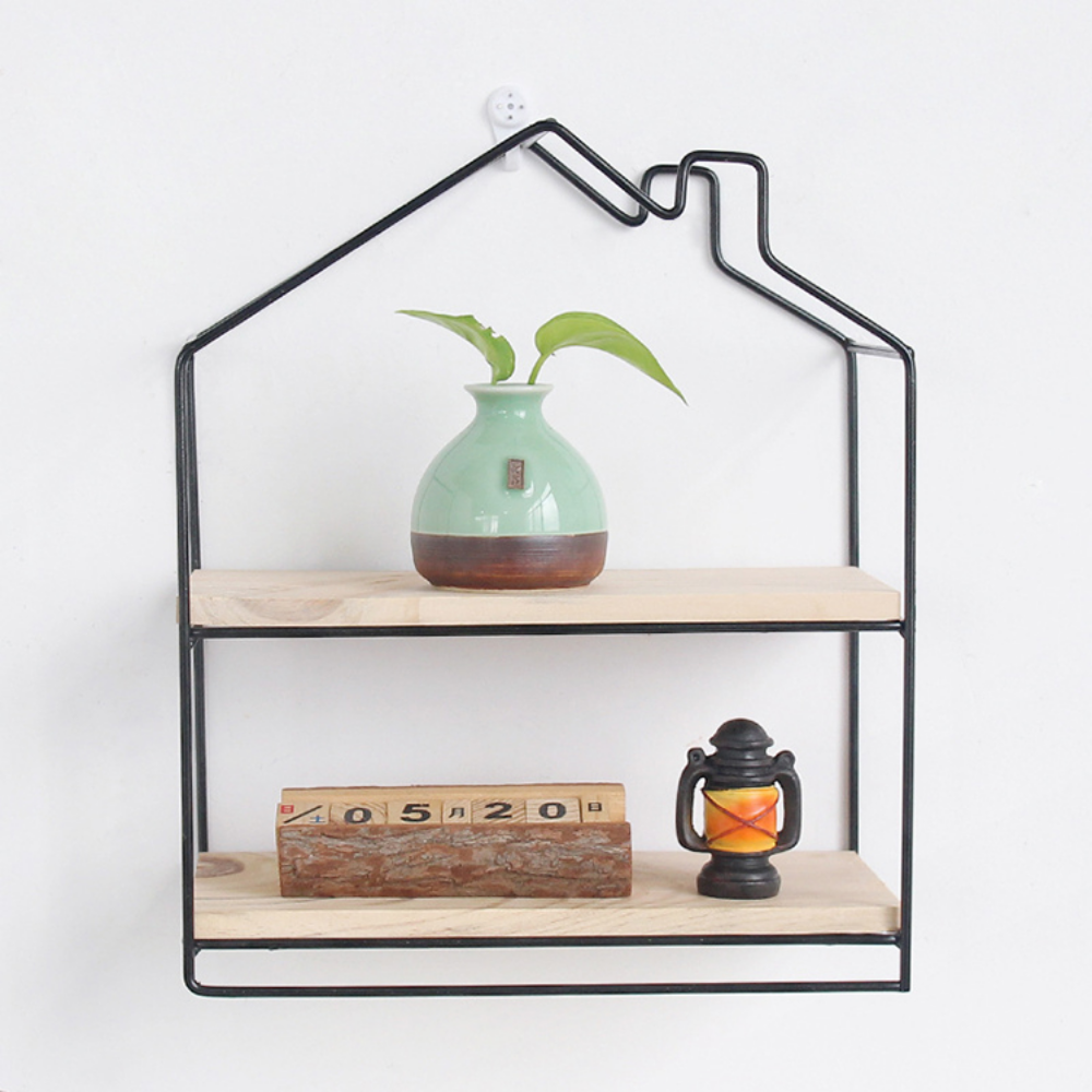 Modern Styled Iron Wall Shelf Decorative Storage Rack - Grafton Collection