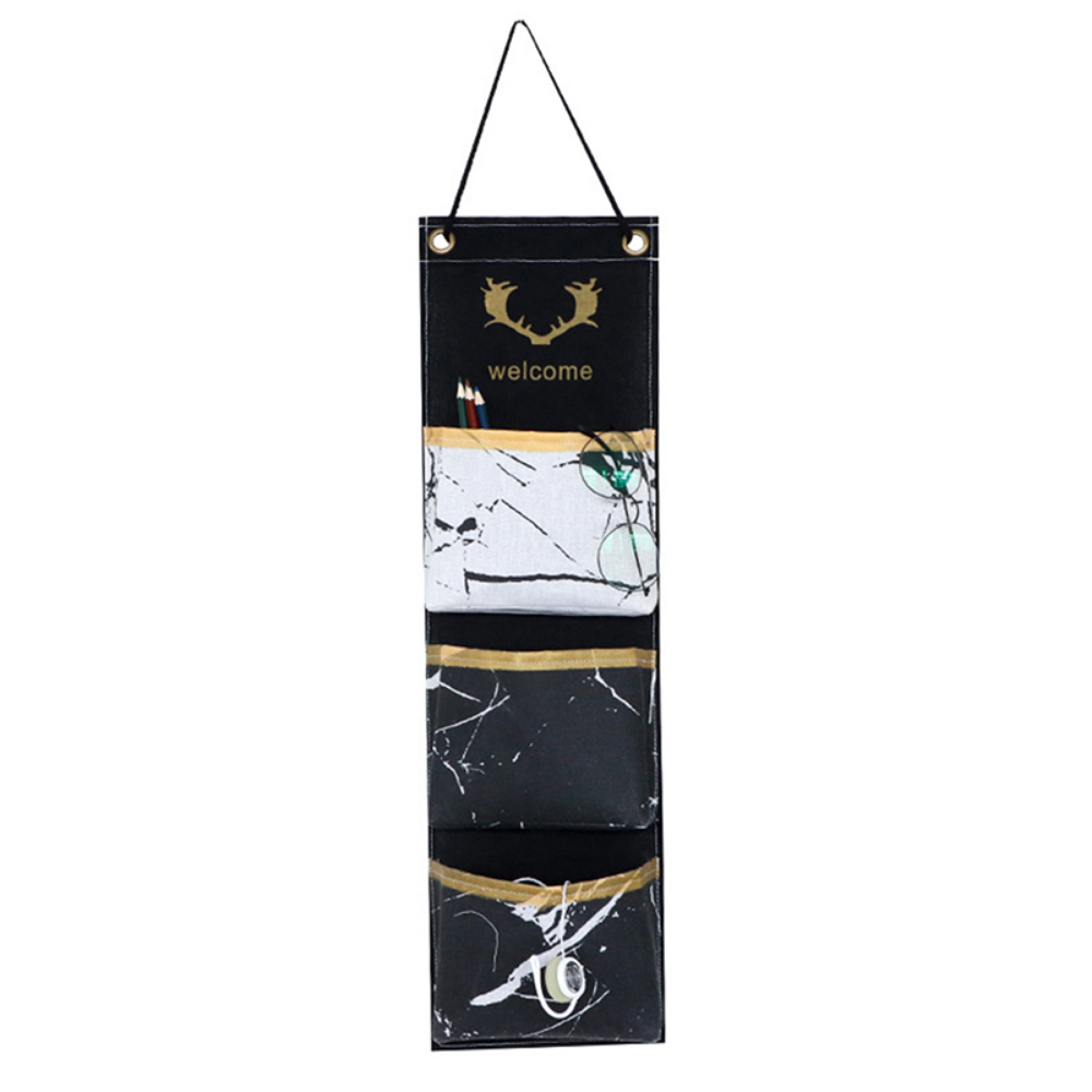 Modern Cotton & Linen 3 Pocket Decorative Wall Organizer - Grafton Collection