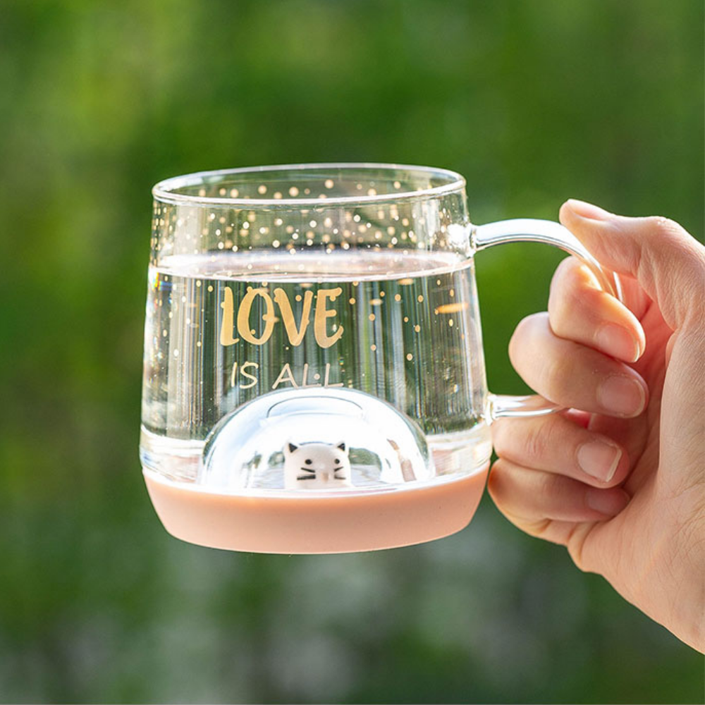 Love Is All Crystal Ball Cat Household Glass Cup - Grafton Collection
