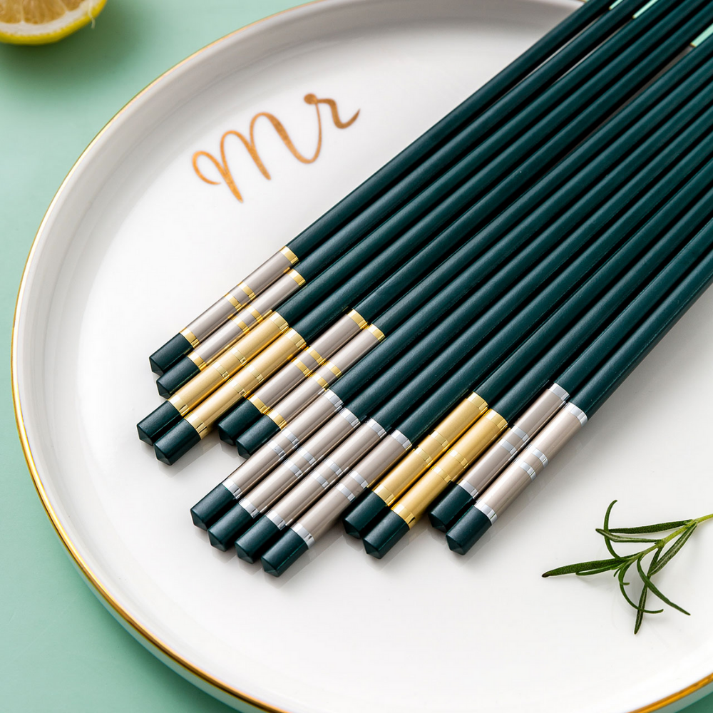 Chopsticks Anti Skid Scald Dark Green Chopsticks Set - Grafton Collection