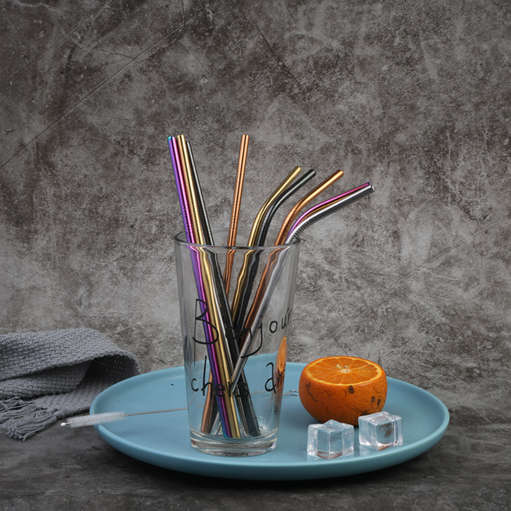 Vibrant Colored Reusable Stainless Steel Straws - Grafton Collection