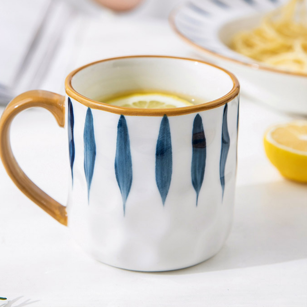 Blue Ceramic Mugs + Spoon - Grafton Collection