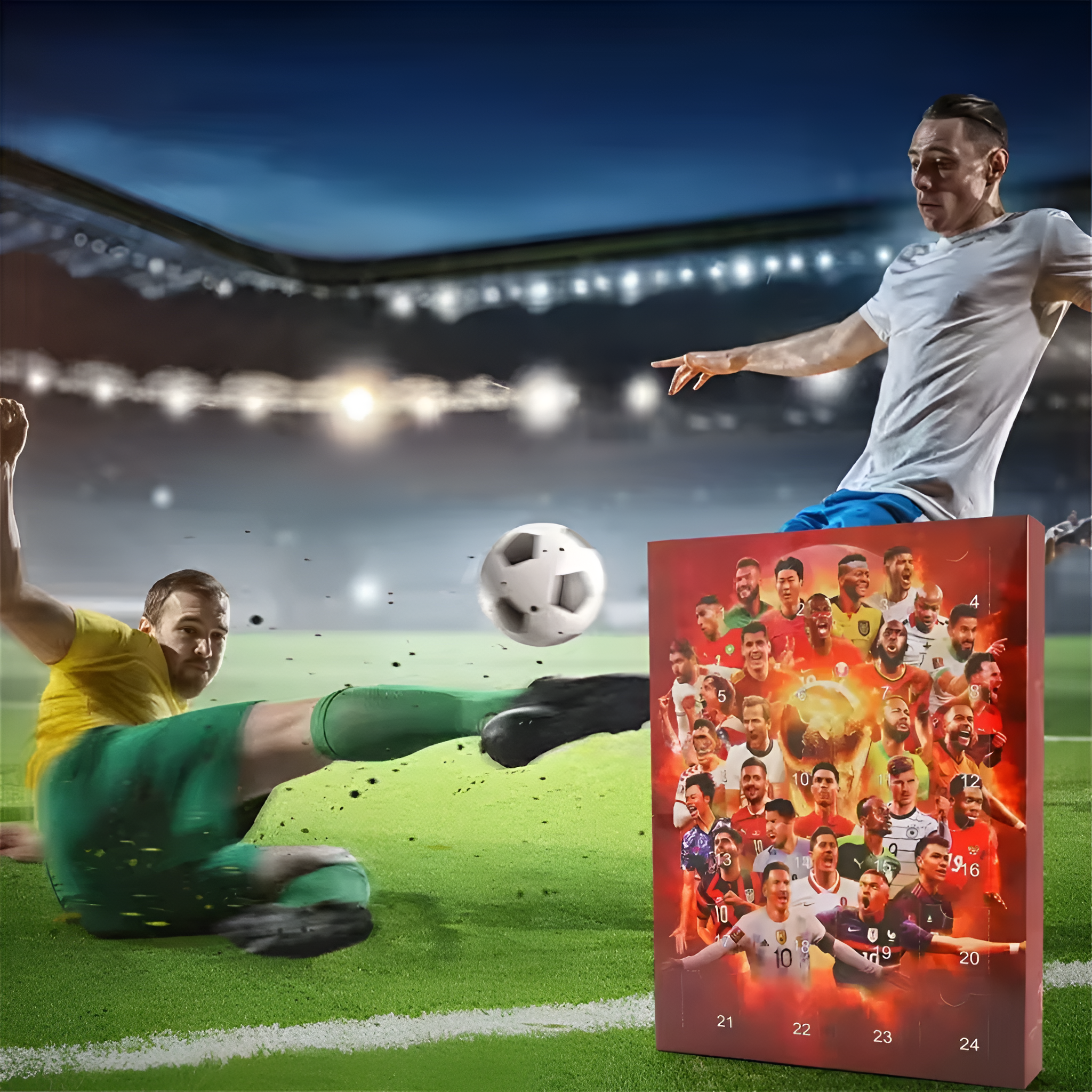 Soccer Holiday Countdown Calendar With Collector Figure Set