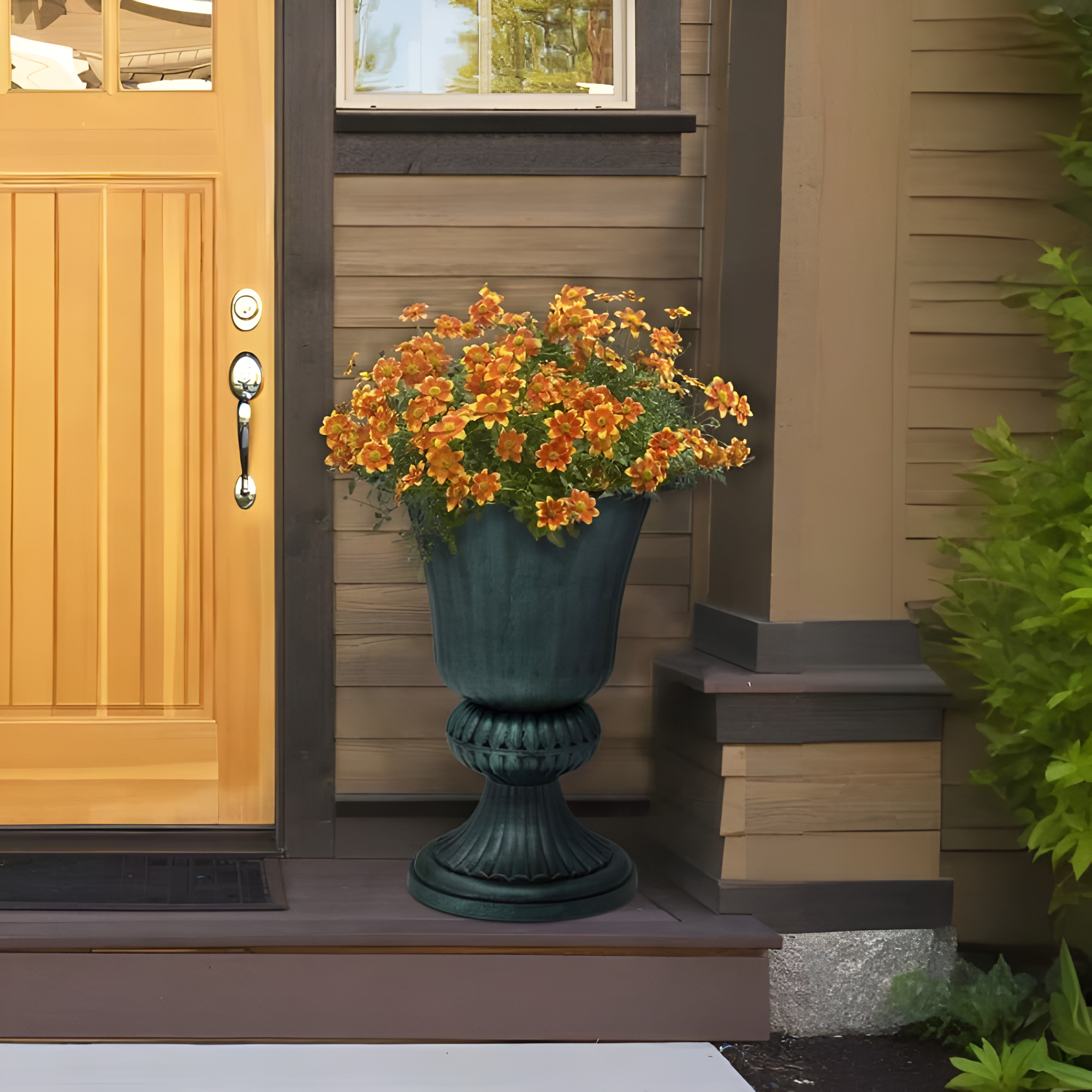 Pack Of 2 Weatherproof Planters For Garden And Entryway Decor