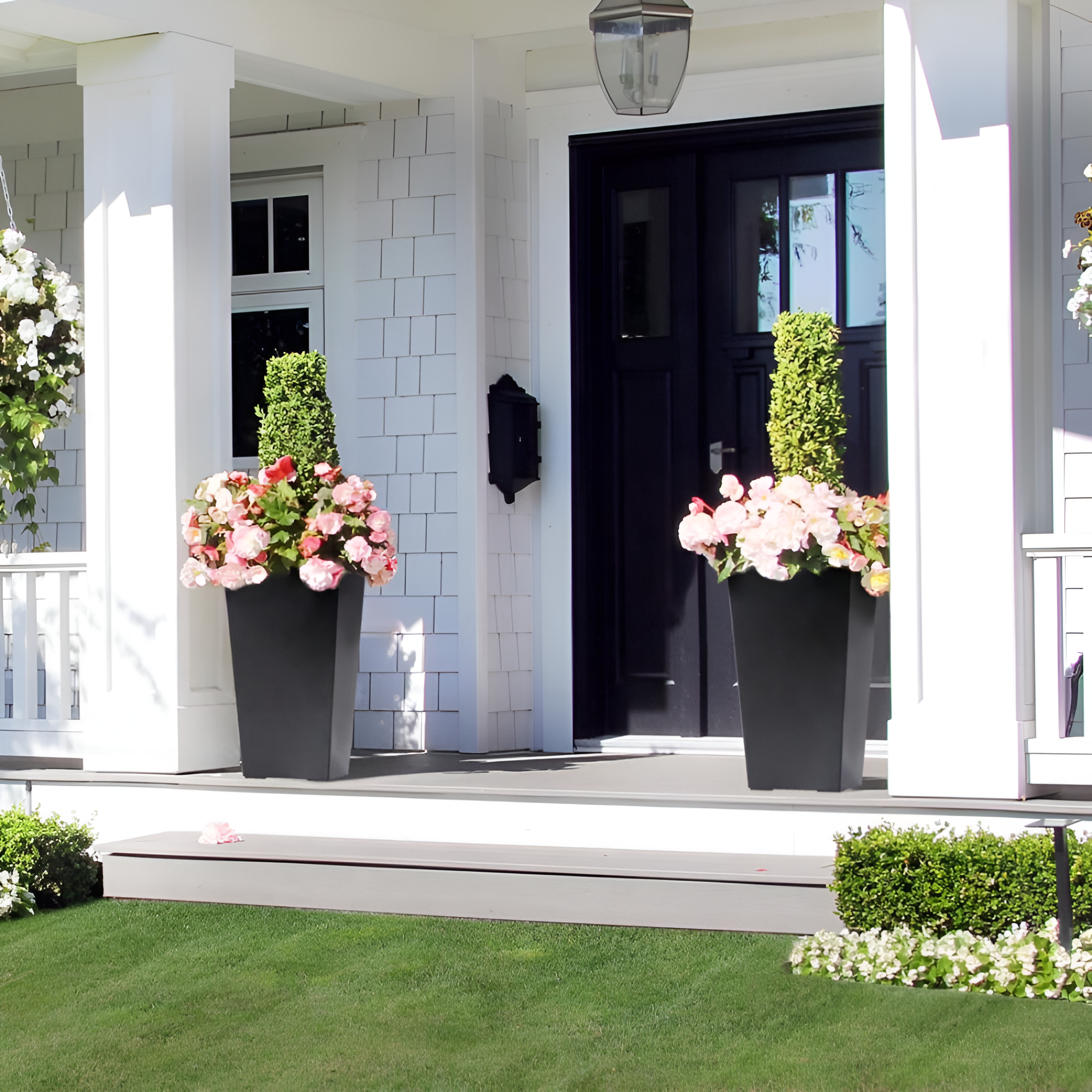 Set Of 2 Tall Planter For Indoor And Outdoor Decor