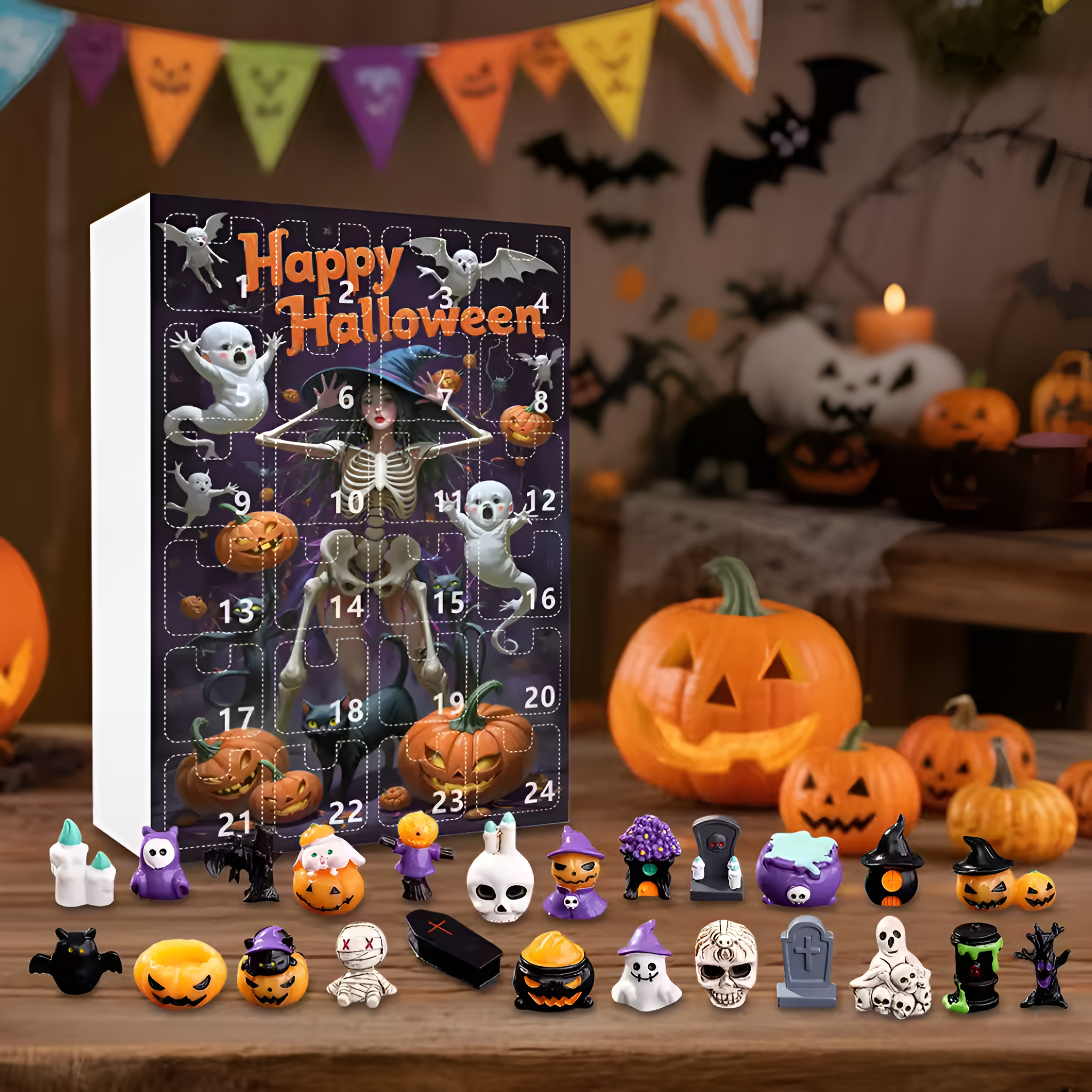 Halloween Advent Calendar With Daily Resin Display Figures