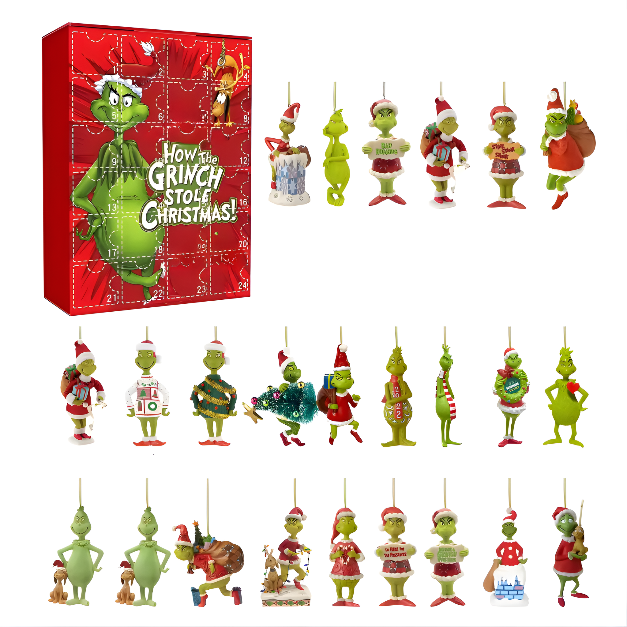 Christmas Cartoon Countdown Calendar With Daily Figurine Set