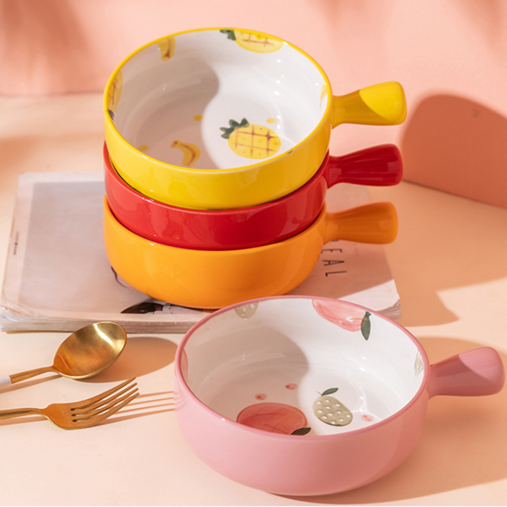 Fruit Pattern Baking Bowls With Handle - Grafton Collection