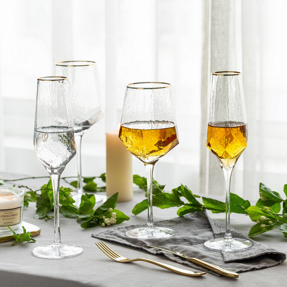 Gold Rim Wine Glasses - Grafton Collection