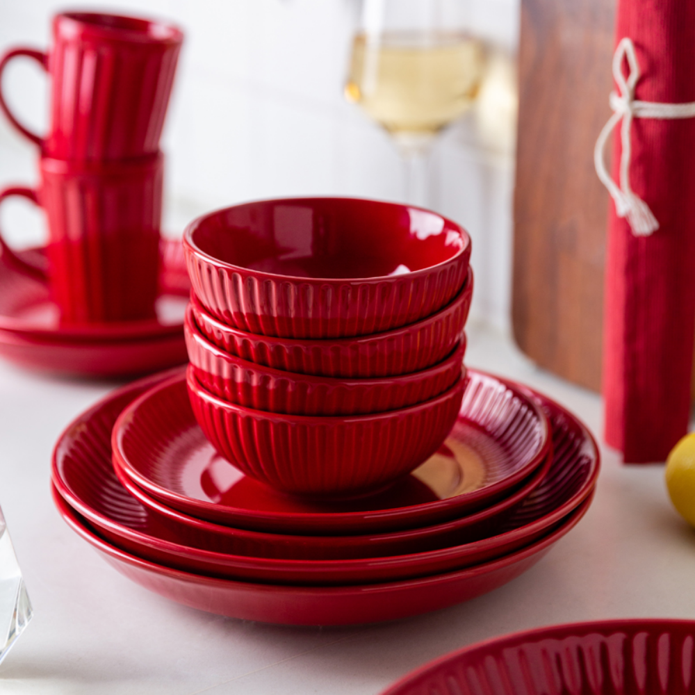 Red Ceramic Dinnerware - Grafton Collection
