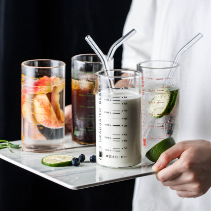 Measuring Cup Glass With Straw - Grafton Collection