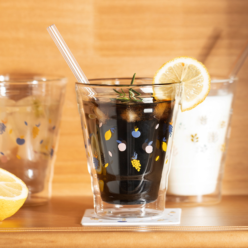 Double Walled Glasses + Straw - Grafton Collection