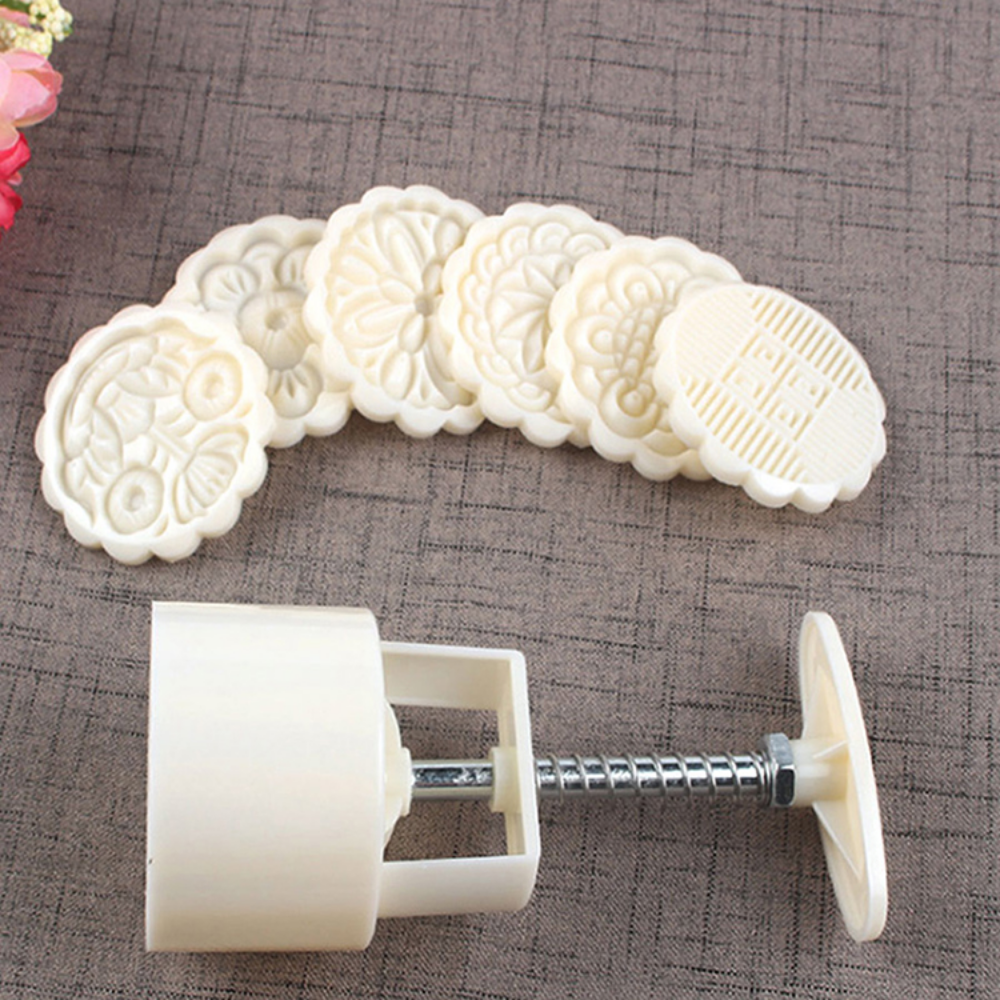 Round Moon Cake Mold 6 Patterns - Grafton Collection