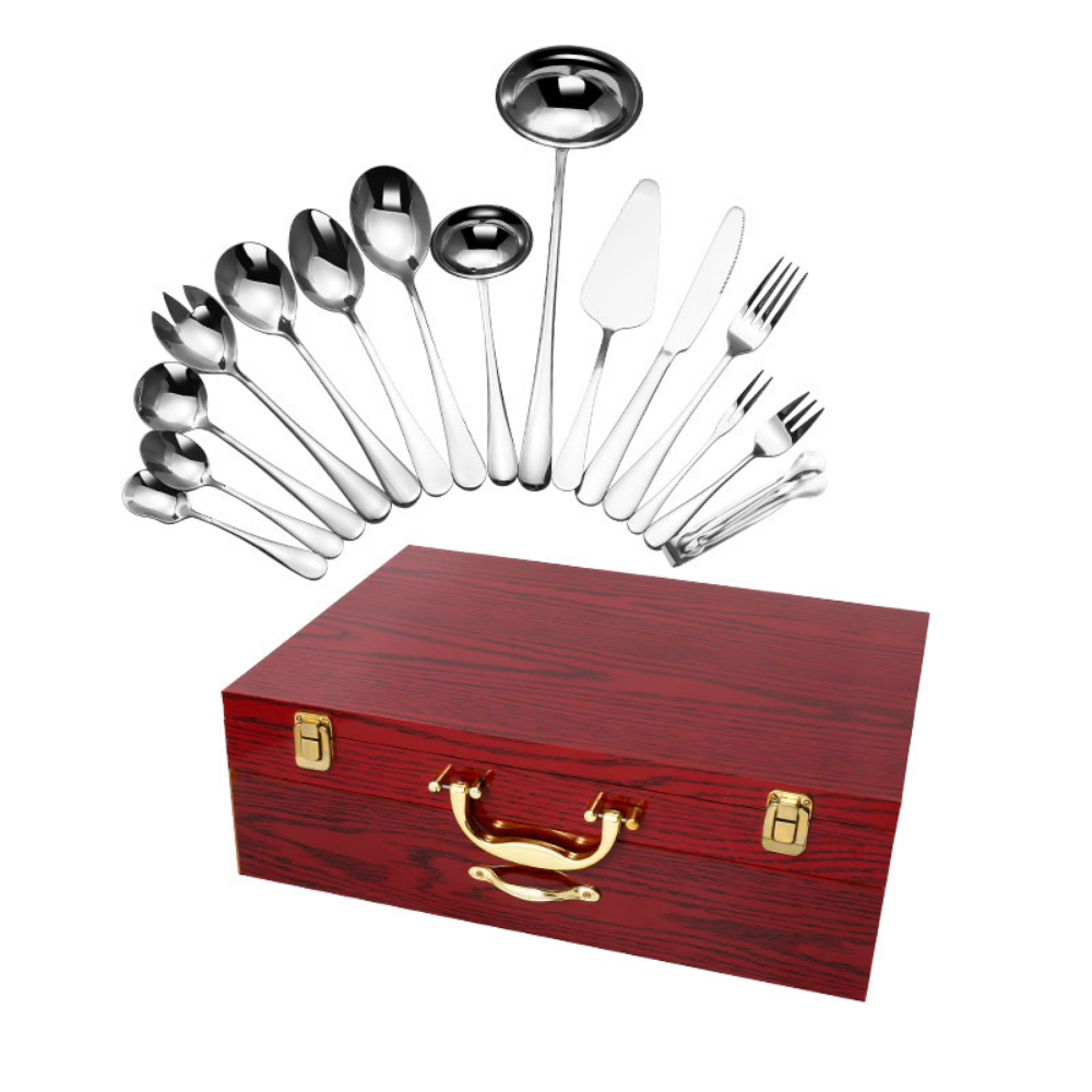 High Quality 72Pcs Stainless Steel Cutlery Set With Wooden Case - Grafton Collection