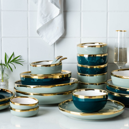 40 Piece Ceramic Dinnerware Set - Grafton Collection