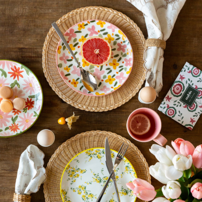 Ceramic Flower Plates - Grafton Collection