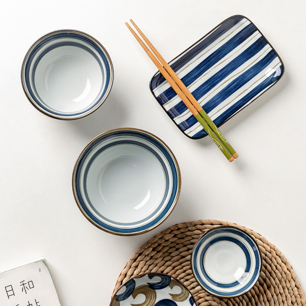 6 Piece Blue Dinnerware Set - Grafton Collection