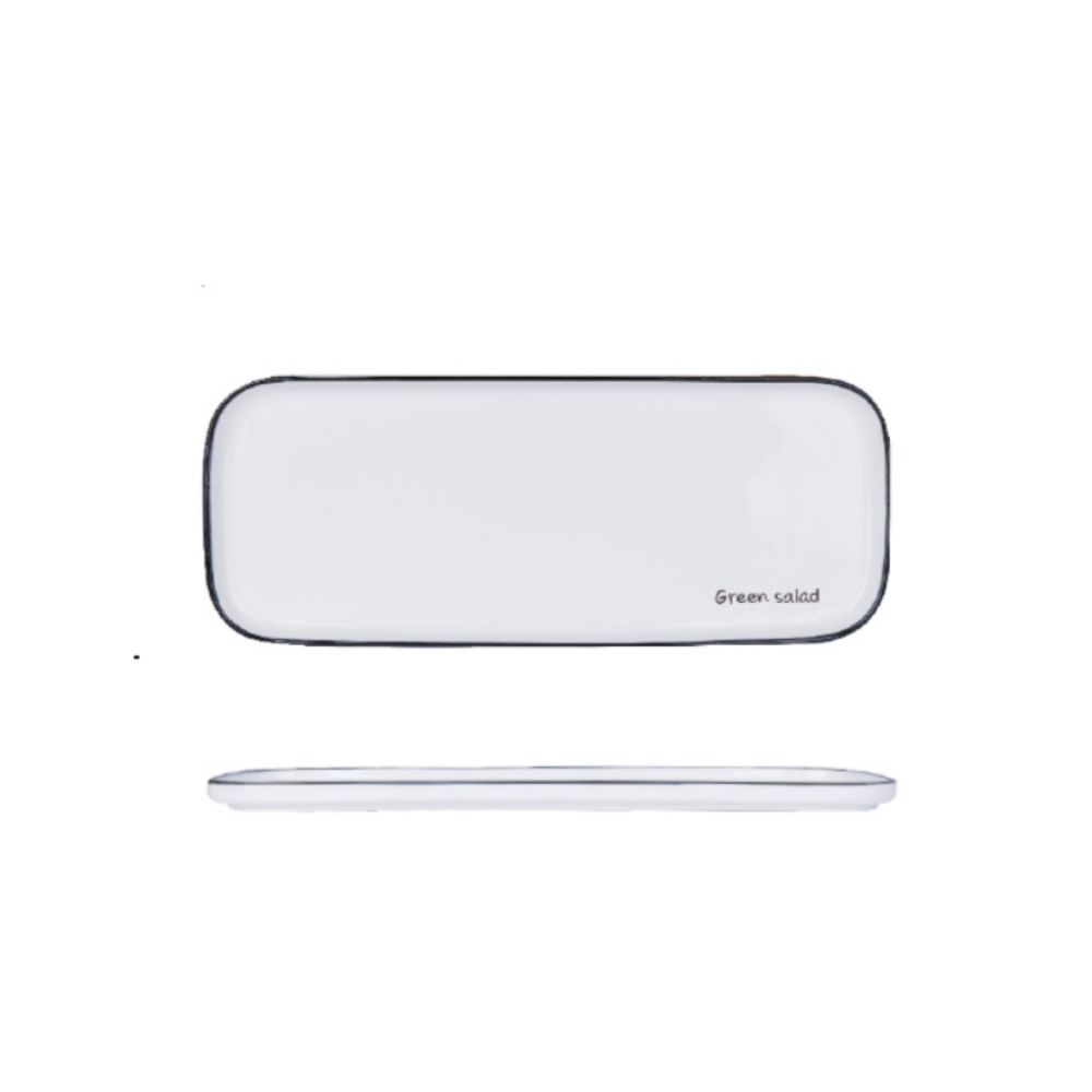 Black Border Ceramic Plates - Grafton Collection