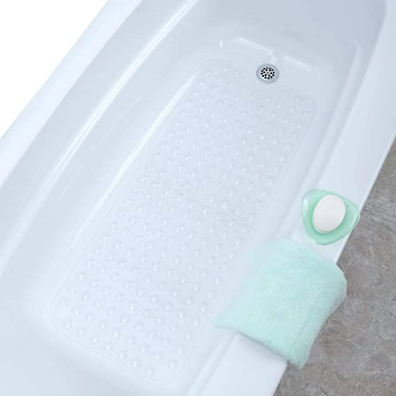 Extra Long Bath Tub & Shower Mat,Wet Floor Non-Slip for Elderly & Kids Bathroom, Longer Than Standard Bathtub Mats, Suction Cups, Drain Holes, Machine Washable - Grafton Collection
