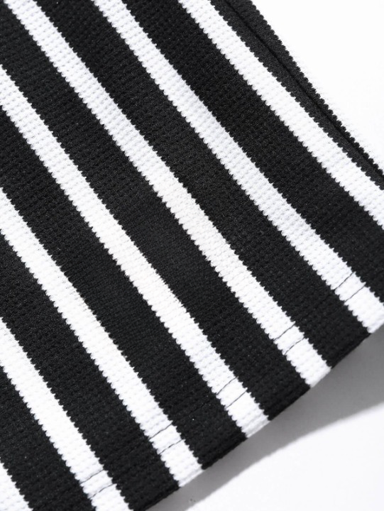 Tropical Tree Print Shirt And Striped Shorts - Grafton Collection