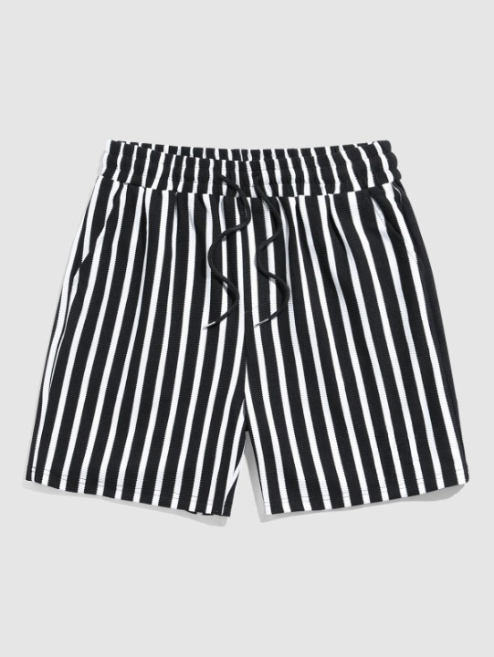 Tropical Tree Print Shirt And Striped Shorts - Grafton Collection