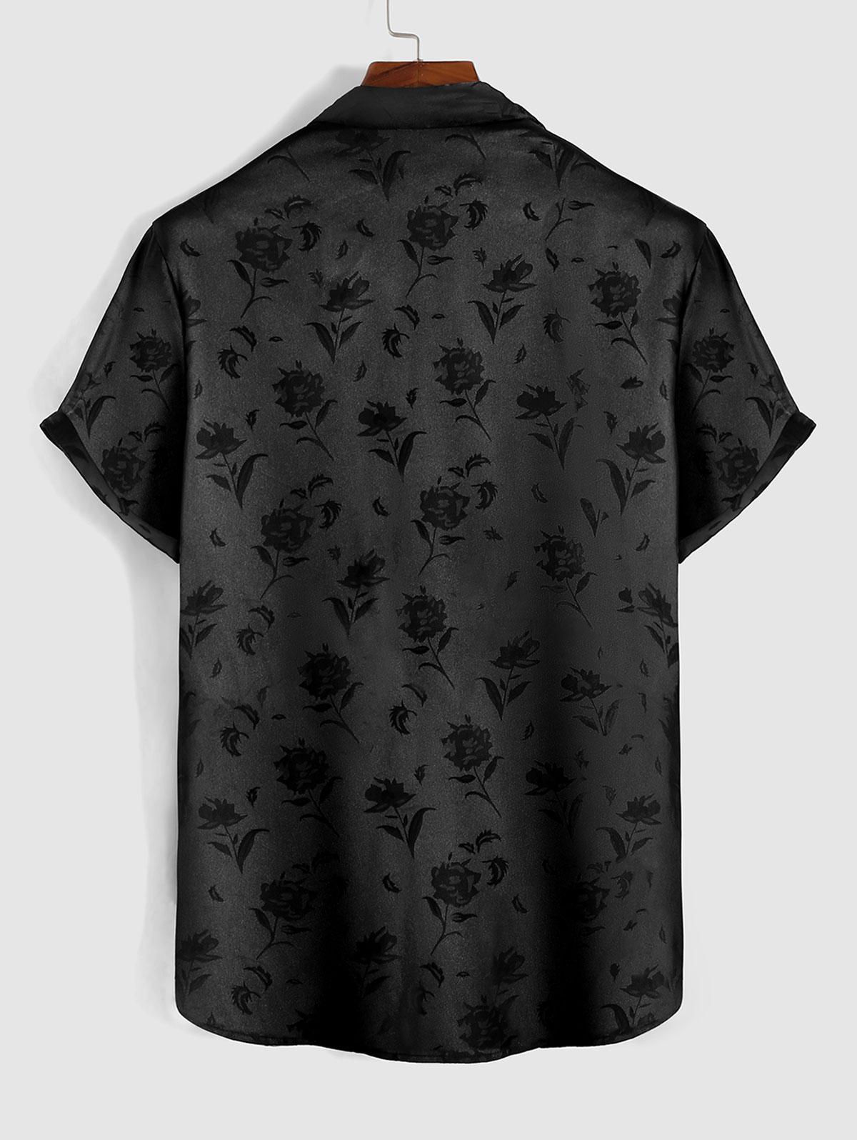 Rose Pattern Short Sleeve Shirt And Shorts Set - Grafton Collection