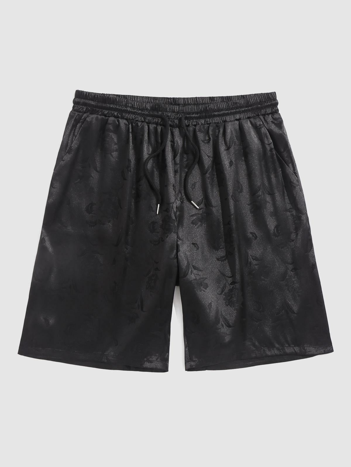 Rose Pattern Short Sleeve Shirt And Shorts Set - Grafton Collection