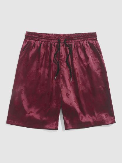 Rose Pattern Short Sleeve Shirt And Shorts Set - Grafton Collection