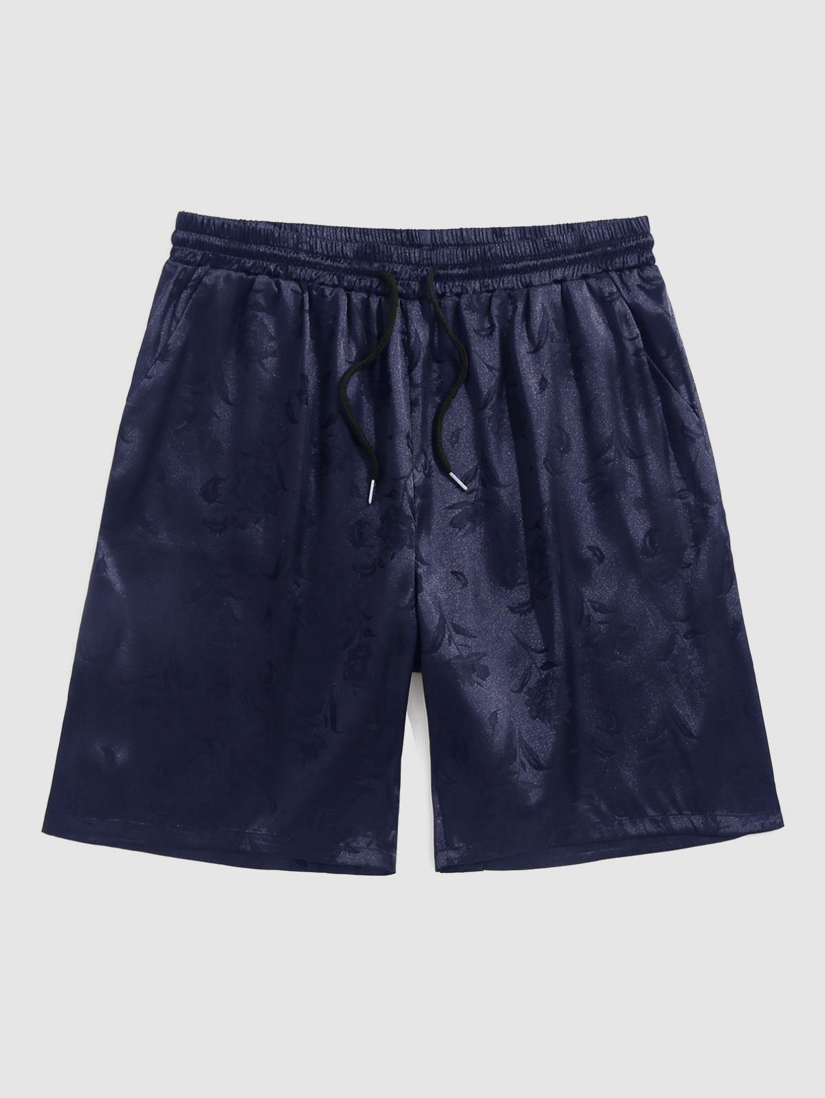 Rose Pattern Short Sleeve Shirt And Shorts Set - Grafton Collection