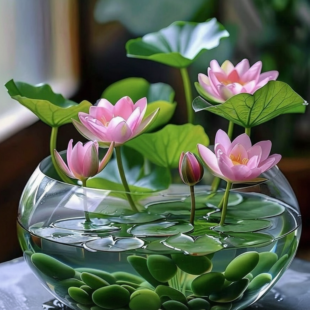 Pre Planted Mixed Color Potted Lotus Seeds