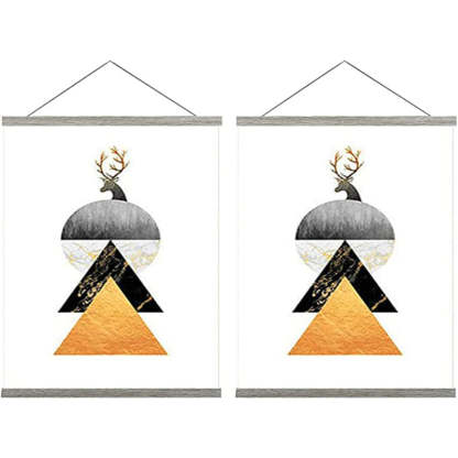 Magnetic Poster Hanger Frame - Light Wood Wooden Magnet Canvas Artwork Print - Grafton Collection