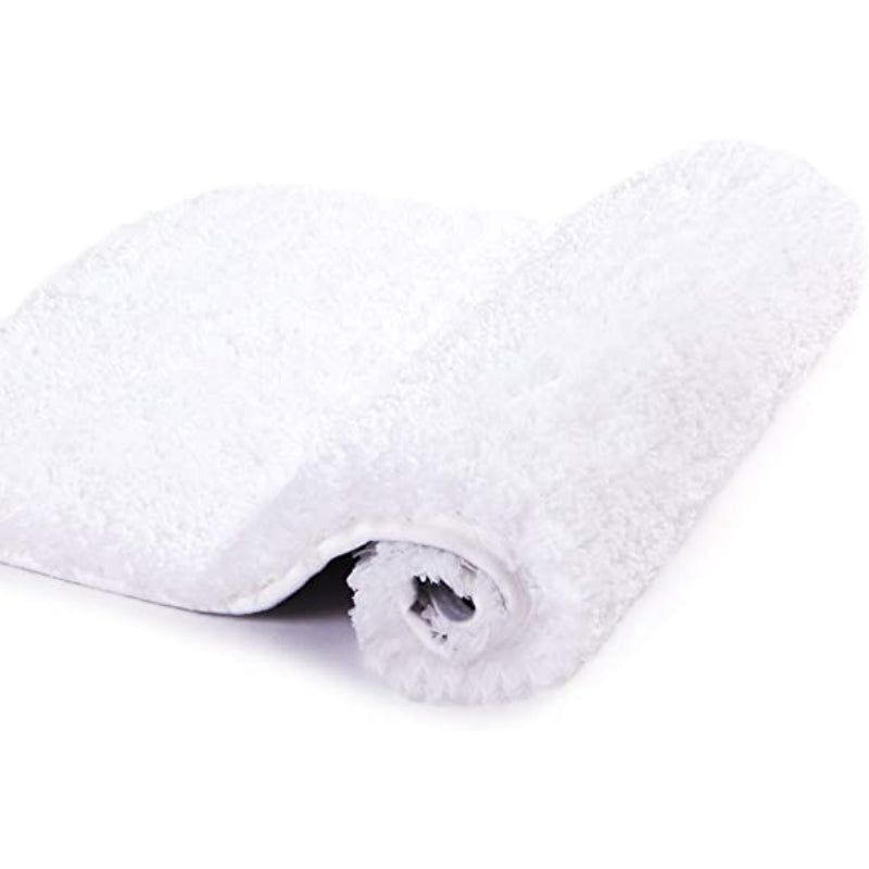 White Bathroom Rug Non Slip Bath Mat - Water Absorbent Soft Microfiber Shaggy Bathroom Mat Machine Washable Bath Rug for Bathroom Thick Plush Rugs for Shower - Grafton Collection