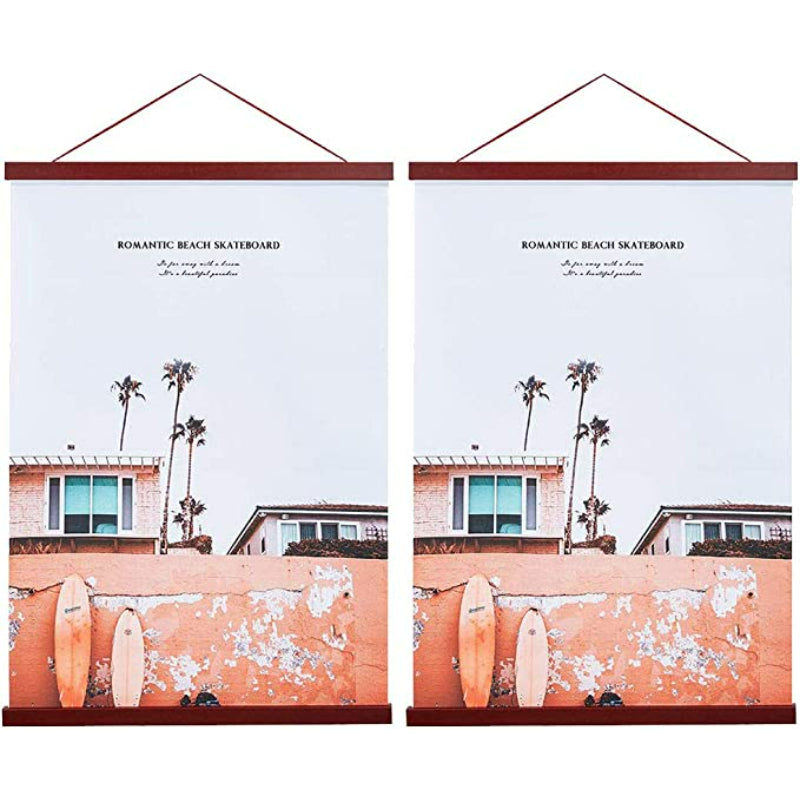 Magnetic Poster Hanger Frame - Light Wood Wooden Magnet Canvas Artwork Print - Grafton Collection