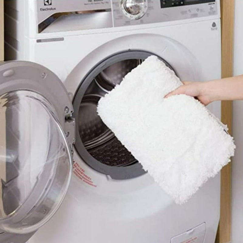 White Bathroom Rug Non Slip Bath Mat - Water Absorbent Soft Microfiber Shaggy Bathroom Mat Machine Washable Bath Rug for Bathroom Thick Plush Rugs for Shower - Grafton Collection