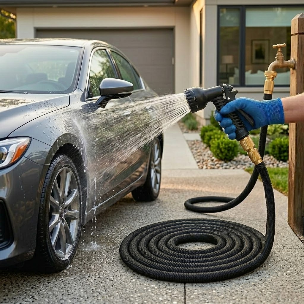 Heavy Duty Non Expandable Leak Proof Garden Hose with 3 4" Solid Metal Connector