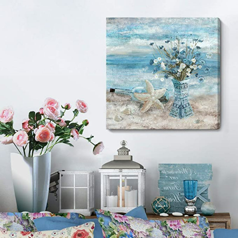 Blue Beach Picture Ocean Wall Art - Grafton Collection