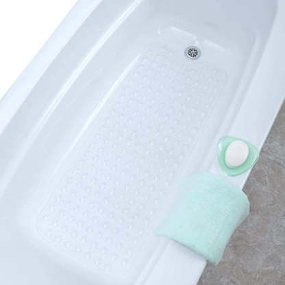 Extra Long Bath Tub & Shower Mat,Wet Floor Non-Slip for Elderly & Kids Bathroom, Longer Than Standard Bathtub Mats, Suction Cups, Drain Holes, Machine Washable - Grafton Collection