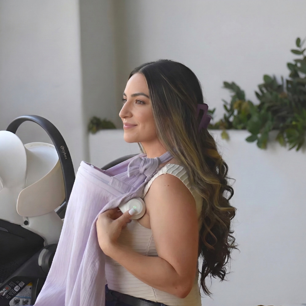 Nursing Cover With Built In Fan And Noise Cooling Design